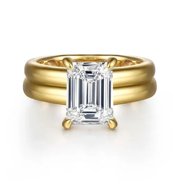 Robin - 14K Yellow Gold Emerald Cut 0.10Tw Diamond Engagement Ring *SETTING ONLY - CENTER STONE NOT INCLUDED* Texas Gold Connection greenville, TX