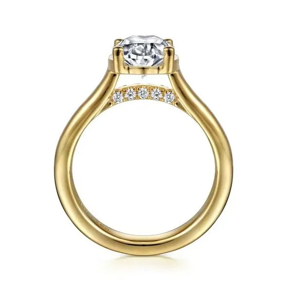 Villa - 14K Yellow Gold Half Bezel Oval 0.10Tw Diamond Engagement Ring *SETTING ONLY - CENTER STONE NOT INCLUDED* Image 3 Texas Gold Connection greenville, TX
