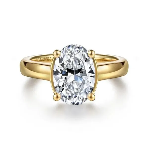 Villa - 14K Yellow Gold Half Bezel Oval 0.10Tw Diamond Engagement Ring *SETTING ONLY - CENTER STONE NOT INCLUDED* Texas Gold Connection greenville, TX