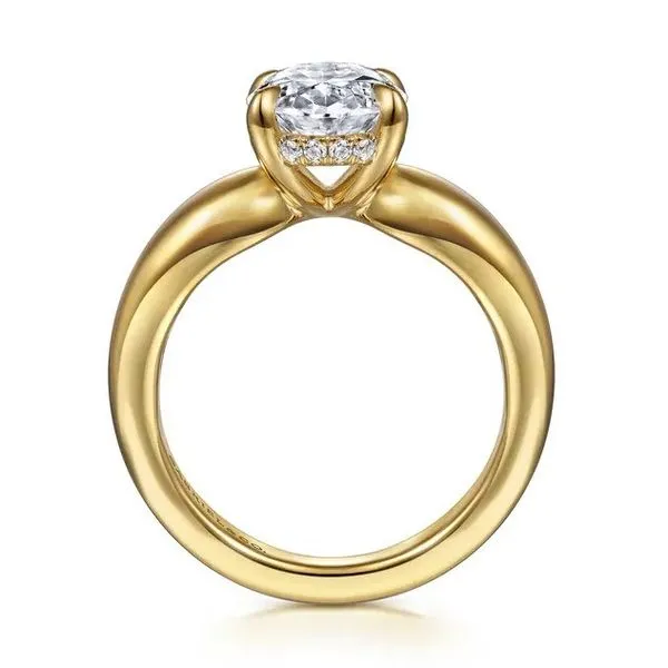 Raven - 14K Yellow Gold Oval 0.10Tw Diamond Engagement Ring *SETTING ONLY - CENTER STONE NOT INCLUDED* Image 3 Texas Gold Connection greenville, TX