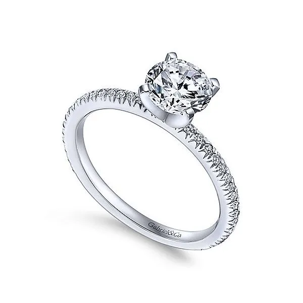 14K White Gold Round Diamond Engagement Ring Image 2 Texas Gold Connection greenville, TX