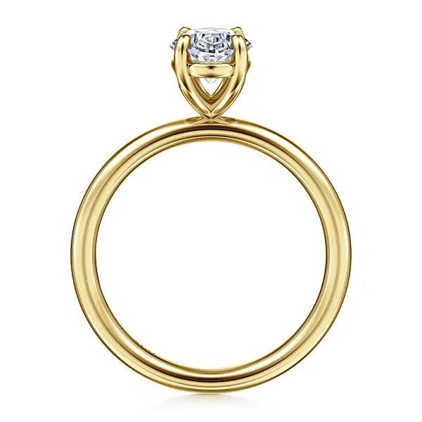 Tiana - 14K Yellow Gold Oval Plain Head and 1 7mm Plain Shank *Setting only, center stone not included Image 3 Texas Gold Connection greenville, TX