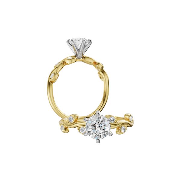 14k Yellow/White Gold Semimount Ring With 0.12Twt Diamonds Image 2 Texas Gold Connection greenville, TX
