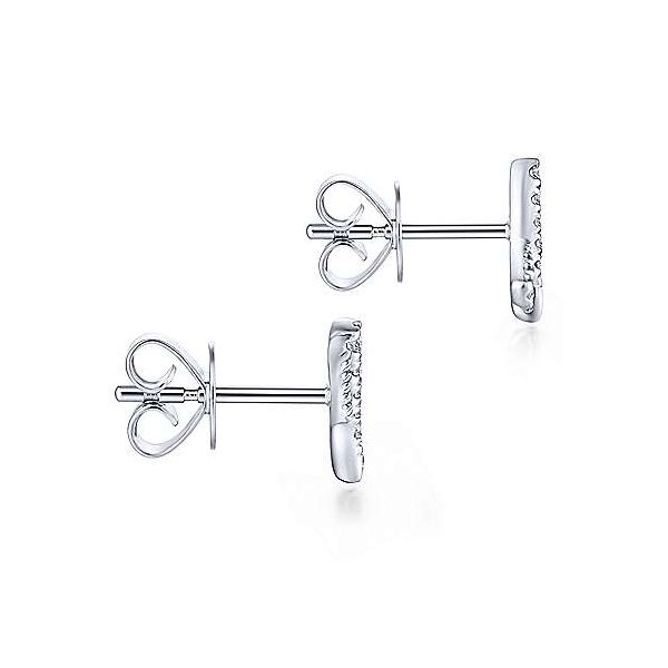 14k White Gold Tapered X Diamond Stud Earrings Image 3 Texas Gold Connection Greenville, TX