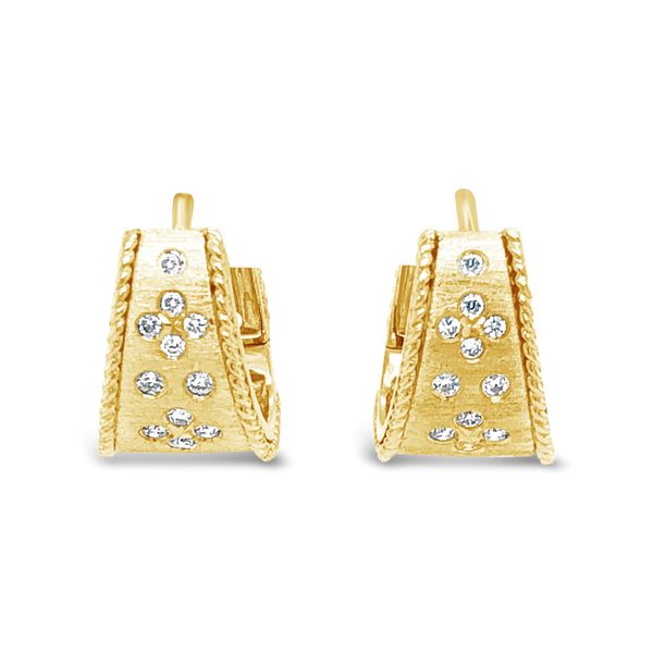 14K Yellow Gold Diamond Accented Huggie Earrings Texas Gold Connection Greenville, TX