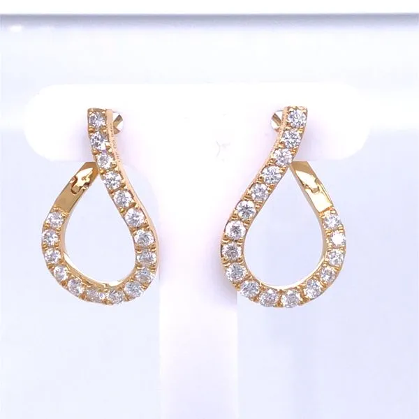 18K Yellow Gold Diamond Earrings Texas Gold Connection Greenville, TX