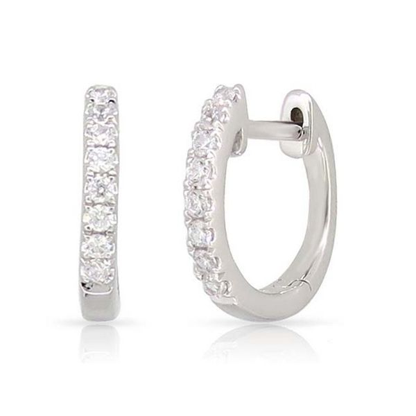 Lady's Yellow 14 Karat Hoop Earrings With 1/5 ct Round Diamonds Texas Gold Connection Greenville, TX