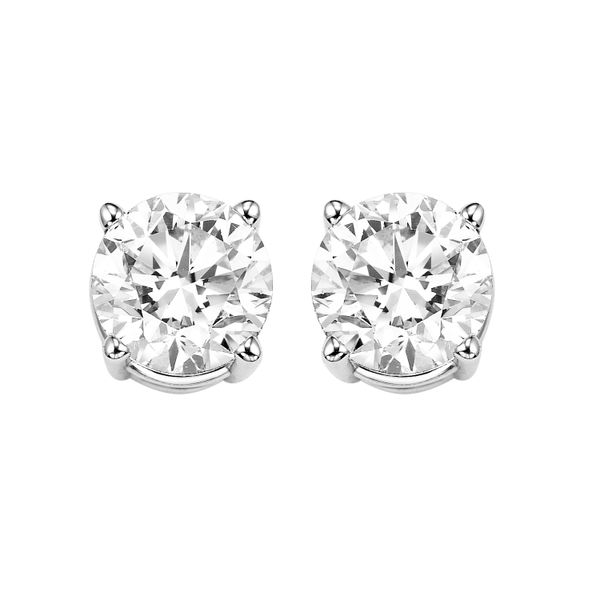 Gems One Diamond Round Classic Solitaire Stud Earrings In 14k White Gold (1/2 Ctw) Texas Gold Connection Greenville, TX