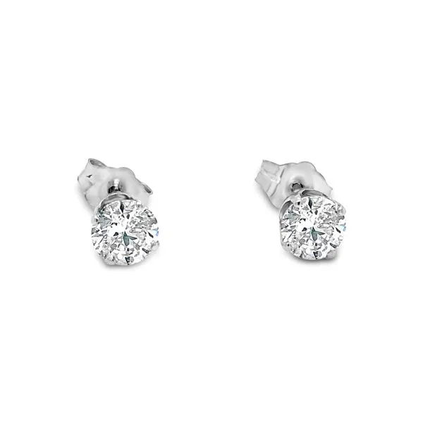 Lady's White 14K Stud Earrings With 0.50Tw Round H Si3 Diamonds Texas Gold Connection Greenville, TX