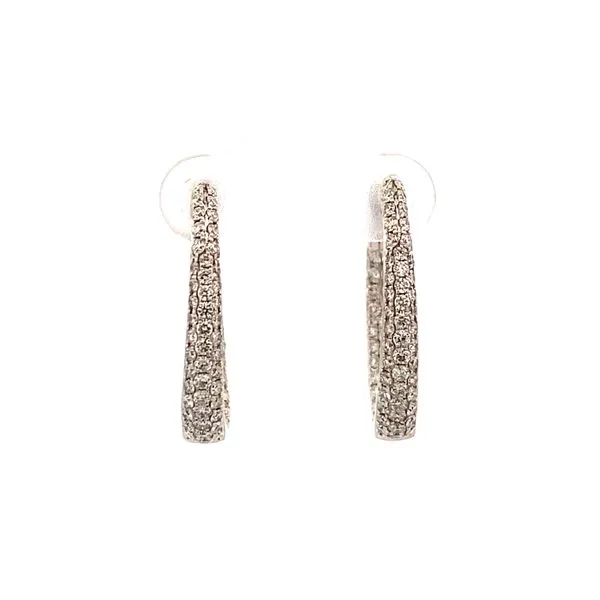 14K White Gold Diamond Hoop Earrings Texas Gold Connection Greenville, TX