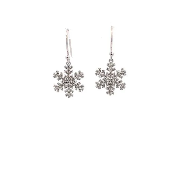 14K White Gold Snowflake Earrings with 0.51Tw Diamonds Texas Gold Connection Greenville, TX