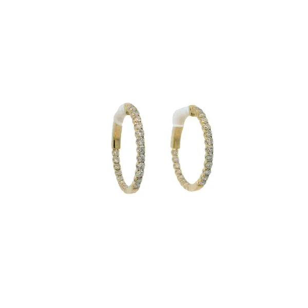Lady's Yellow 14K Hoop Earrings With 1.00Tw Diamonds Texas Gold Connection Greenville, TX