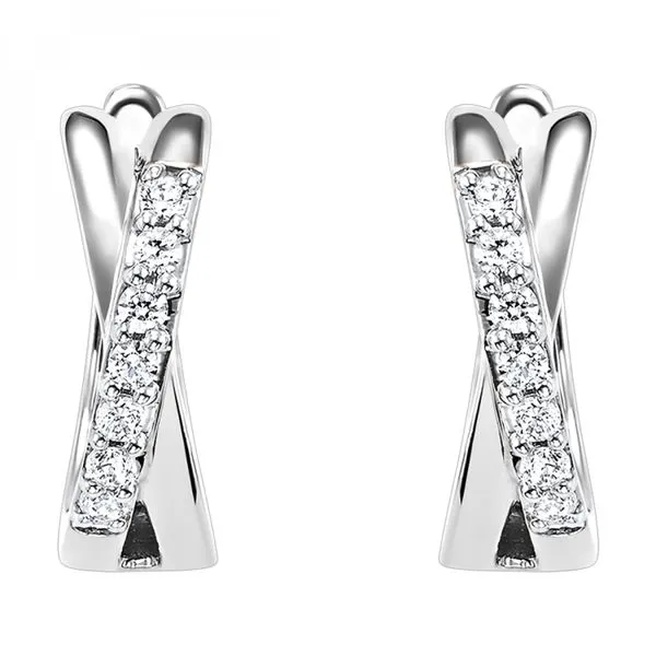 10K White Gold Diamond Hoop Earrings Texas Gold Connection Greenville, TX