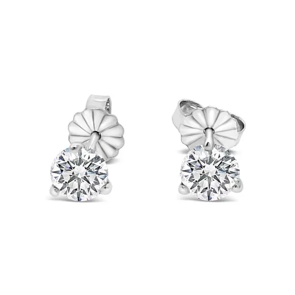 14K White Gold Stud Diamond Earrings Texas Gold Connection Greenville, TX