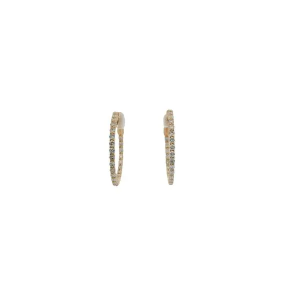 14 Yellow Gold Hoop Earrings With 1.10Tw Diamonds Image 2 Texas Gold Connection Greenville, TX