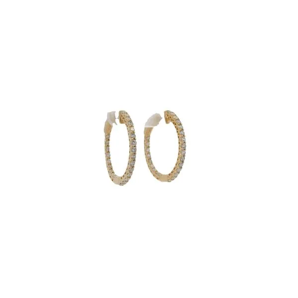 14 Yellow Gold Hoop Earrings With 1.10Tw Diamonds Texas Gold Connection Greenville, TX