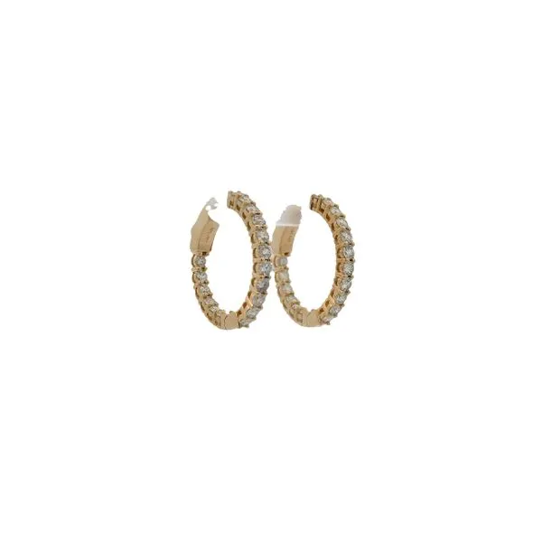 14K Yellow Gold Hoop Earrings With 2.41Tw Diamonds Texas Gold Connection Greenville, TX