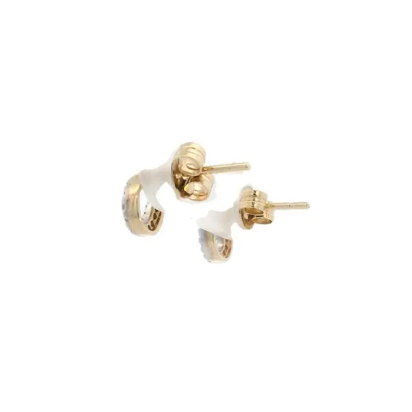 Lady's Yellow 14K Horseshoe Stud Earrings With 0.08Tw Diamonds Image 2 Texas Gold Connection greenville, TX