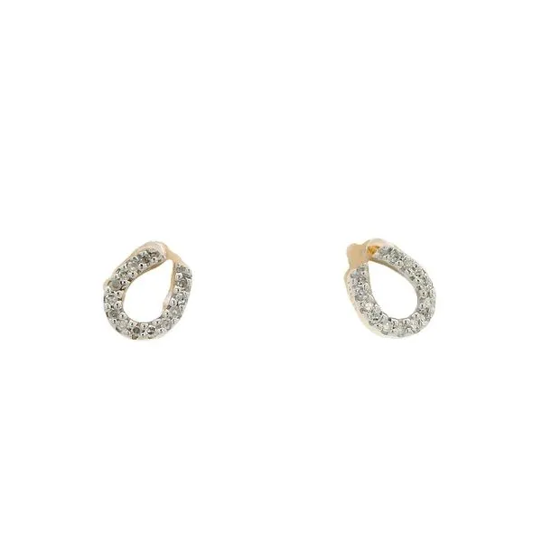 Lady's Yellow 14K Horseshoe Stud Earrings With 0.08Tw Diamonds Texas Gold Connection greenville, TX
