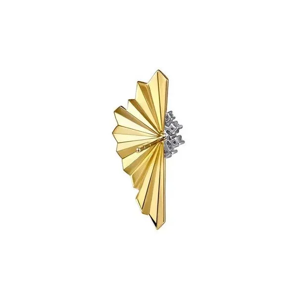 14K White Yellow Gold Radiant Fan Diamond Cut and Cluster Diamond Stud Earrings Image 2 Texas Gold Connection greenville, TX