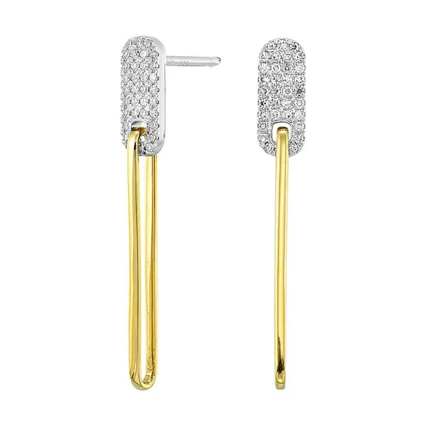 Lady's Yellow / White 14K Drop Earrings With 0.14Tw Diamonds Texas Gold Connection greenville, TX