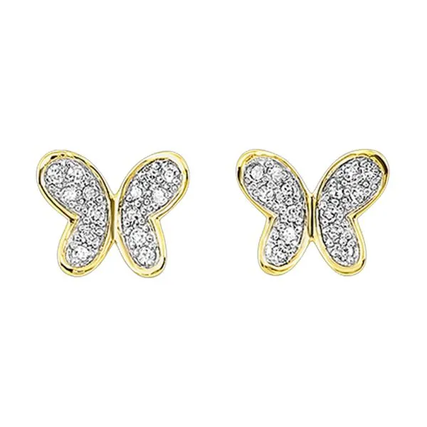 Lady's 10K Stud Earrings With 0.08Tw Round Diamonds Texas Gold Connection greenville, TX