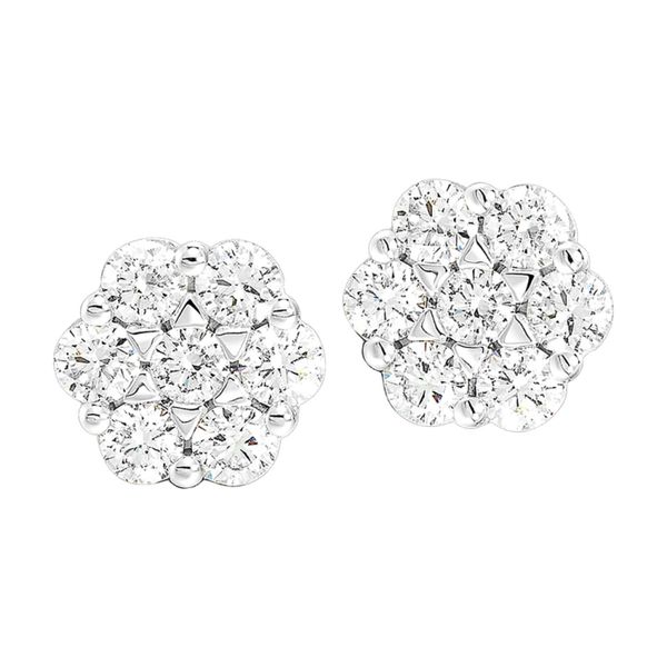 Lady's White 14K Stud Earrings With 0.25Tw Diamonds Texas Gold Connection greenville, TX