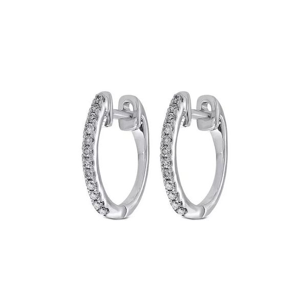 Diamond Hoops In 10K White Gold Texas Gold Connection greenville, TX