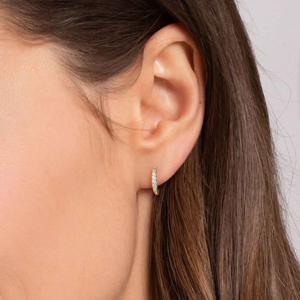 Lady's Yellow 14K Stud Earrings With 0.15Twt N Si1 Diamonds Image 2 Texas Gold Connection greenville, TX