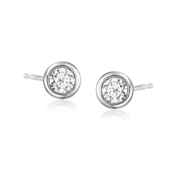 14K White Gold Bezel Set Lab Grown Diamond Studs 2.00TWT Texas Gold Connection Greenville, TX