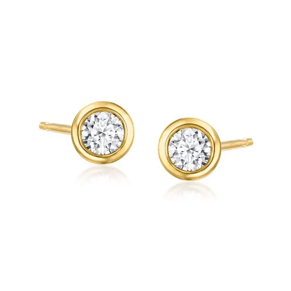 14K Yellow Gold Lab Grown Bezel Set Diamond Studs 2.00TWT Texas Gold Connection Greenville, TX