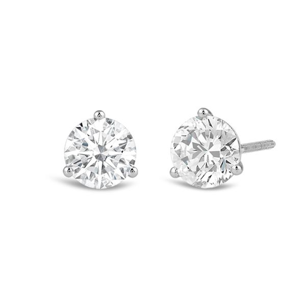 14k White Gold 1.00ct Lab Grown Round Diamond Studs Texas Gold Connection greenville, TX