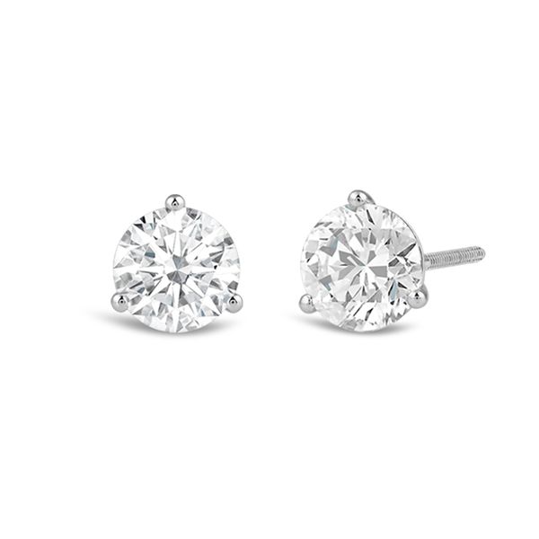 Lady's White 14K Stud Earrings With 2=0.75Tw Round  Lab Grown Diamonds Texas Gold Connection greenville, TX