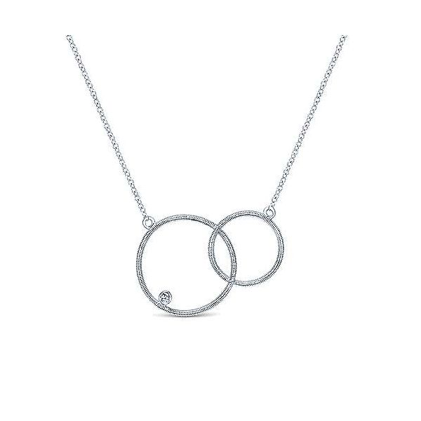 Sterling Silver Double Loop Diamond Pendant Necklace Texas Gold Connection Greenville, TX