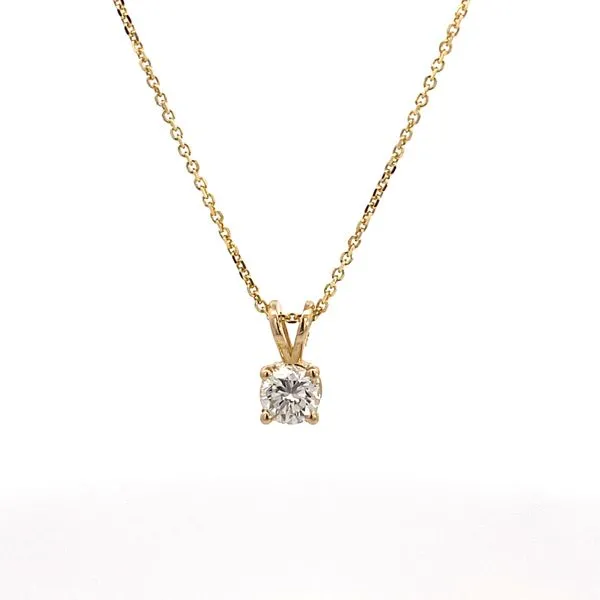 14K Yellow Gold Diamond Drop Pendant Necklace Texas Gold Connection Greenville, TX