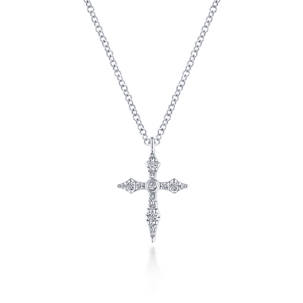 14K White Gold Cross with 0.09Twt N Si1 Diamonds Texas Gold Connection greenville, TX