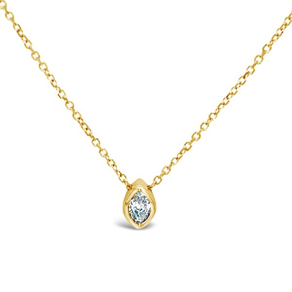 14K Yellow Gold Bezel Set Marquise Diamond Necklace Texas Gold Connection Greenville, TX