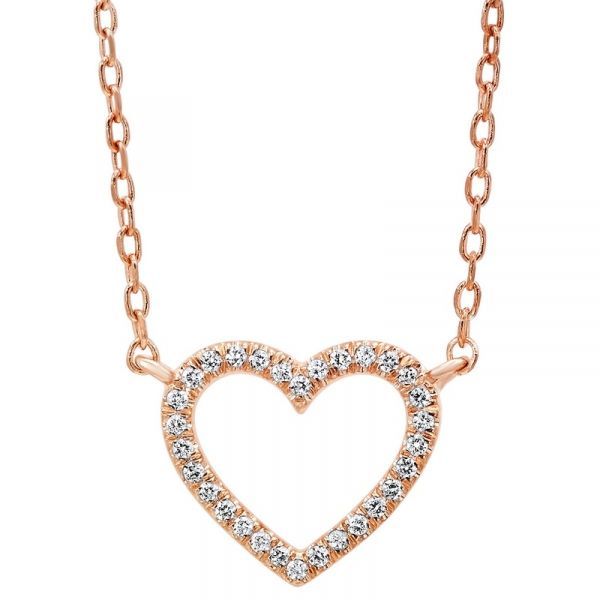 Rose Gold Diamond Heart Necklace Texas Gold Connection Greenville, TX