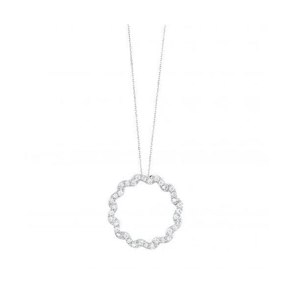 Lady's White Sterling Silver Necklace Length 18 With 0.25Tw Round Diamonds Texas Gold Connection Greenville, TX