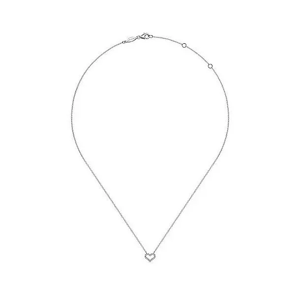 14K White Gold Diamond Heart Pendant Necklace Image 2 Texas Gold Connection Greenville, TX