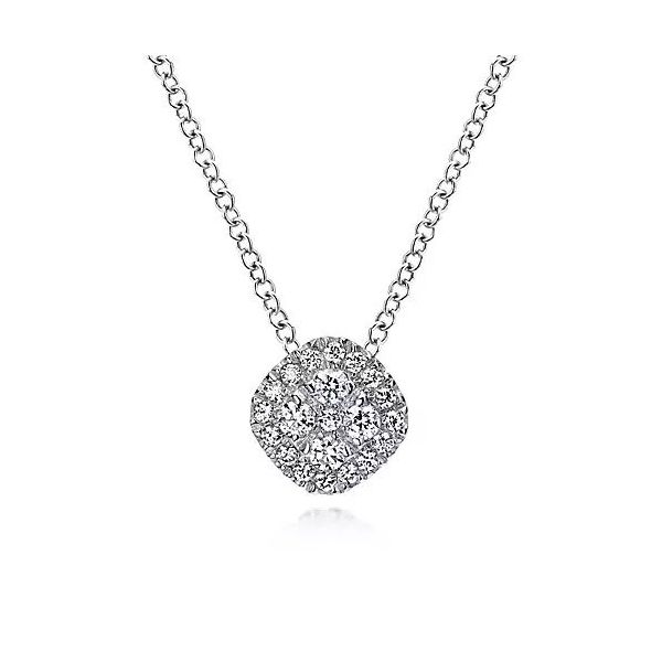 18 inch 14K White Gold Diamond Pave Cushion Pendant Necklace Texas Gold Connection Greenville, TX