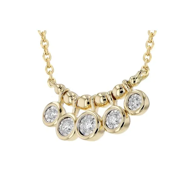 14K Yellow Gold Fancy Link Necklace With Diamonds Image 2 Texas Gold Connection Greenville, TX
