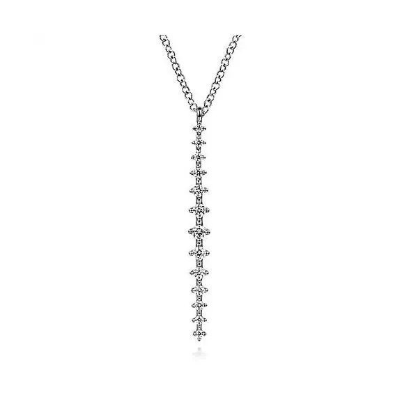14K White Gold Long Diamond Drop Necklace Texas Gold Connection Greenville, TX