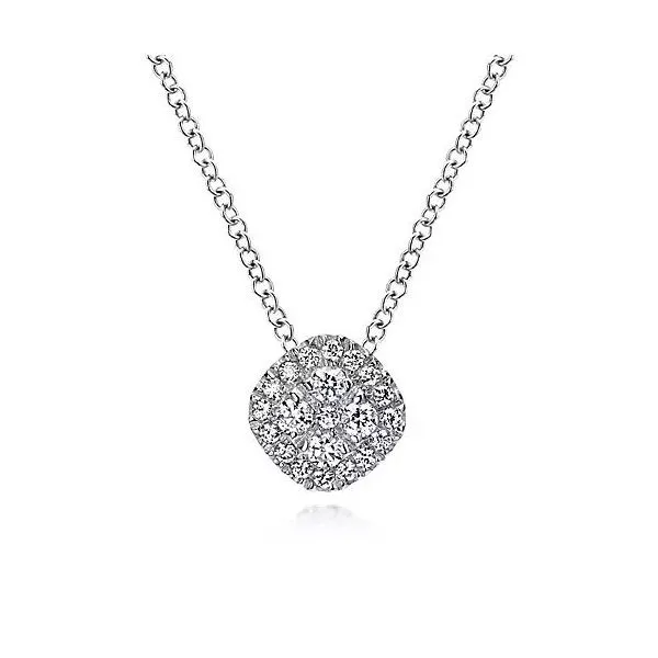 18 inch 14K White Gold Diamond Pave Cushion Pendant Necklace Texas Gold Connection Greenville, TX