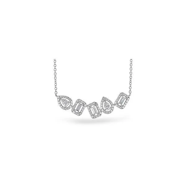 14K White Gold Necklace With Variously Shaped Diamonds Texas Gold Connection Greenville, TX