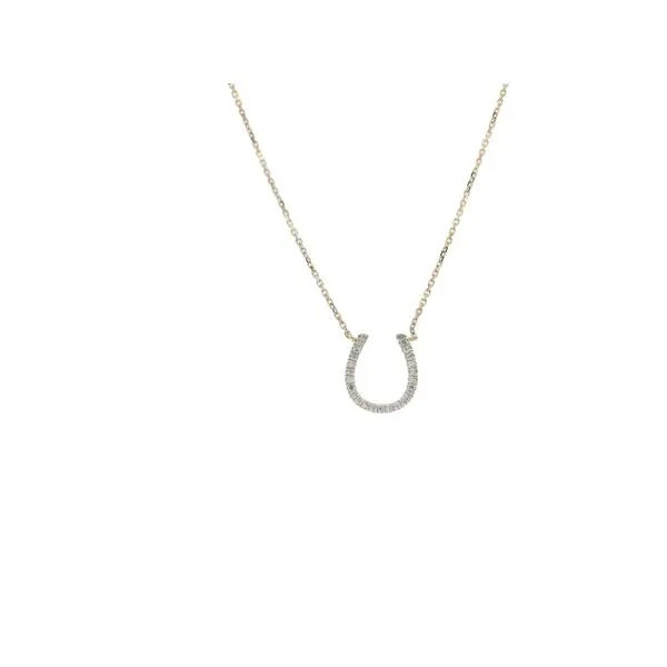 Lady's Yellow 14K Horseshoe Necklace With 0.07Tw Diamonds Texas Gold Connection Greenville, TX