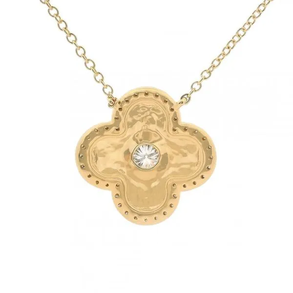 Petite Clover Diamond Medallion Necklace Image 3 Texas Gold Connection Greenville, TX