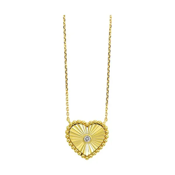 Lady's Yellow 10K Heart Necklace With 0.02Tw Diamonds Texas Gold Connection Greenville, TX