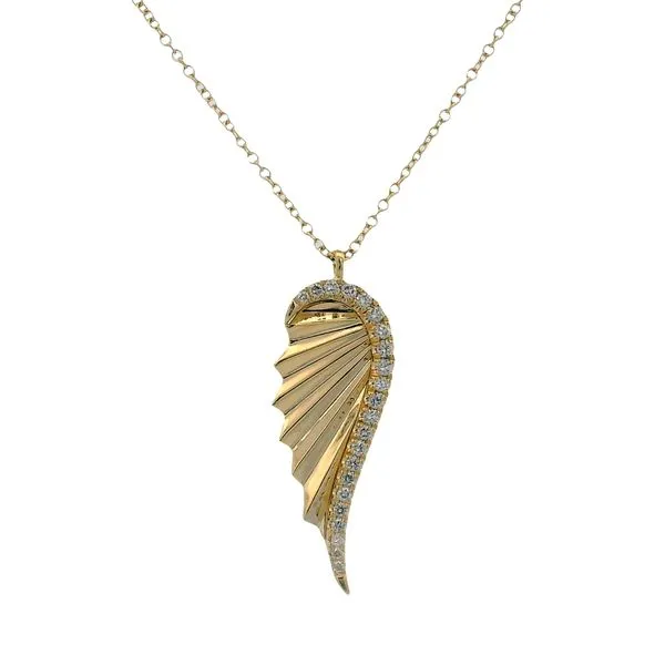 14K Yellow Gold Diamond Wing Necklace Texas Gold Connection greenville, TX