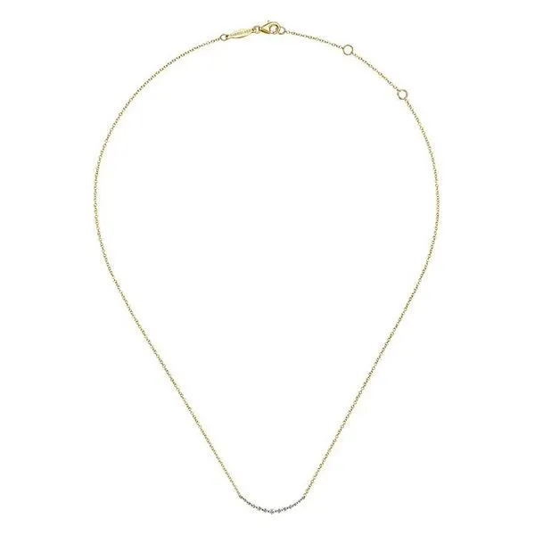 14K Yellow Gold Curved Bar Necklace With 0.25Tw Diamonds Image 2 Texas Gold Connection greenville, TX